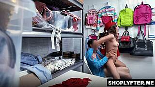 shoplifter selina bentz gags on officer's cock for freedom