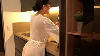 Burglar surprises busty latina brunette leading to hardcore house fuck