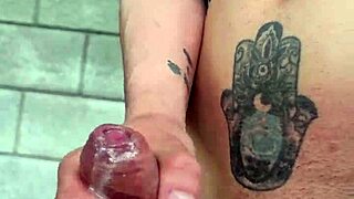 guy drops pants jerks huge cock publicly in forest