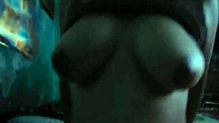 my huge natural tits bounce riding cowgirl while neighbors watch me moan for milk