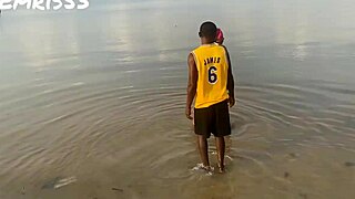 pornstar backstage fun on european beach