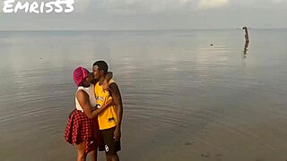 pornstar backstage fun on european beach