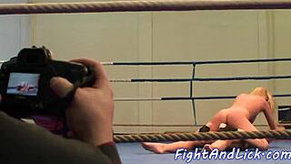 i wrestle this bigtits european babe pinning her down in a steamy lesbian catfight close up