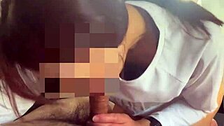 Japanese ex-model wife deepthroats huge cock car blowjob