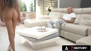 sasha rose teases thomas with toes to footjob explosion