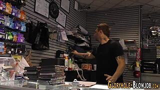 redheaded whore slurps massive black cock greedily