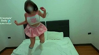 naughty daughter's friend bent over creampied during nap