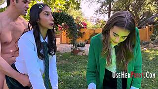 teen students in uniform chatting up the free use book club