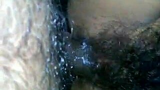 hairy pussy takes black cock load