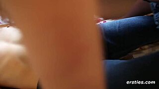 blonde lesbian licks german hairy pussy to orgasm toys!