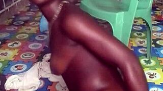 crazybitch twerks naked then rams dildo ass pussy wild