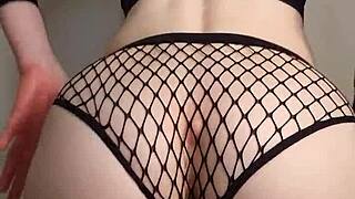 eat my juicy pussy thru fishnets or wait for bare spread 😏👅