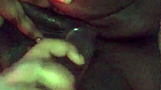 damn close up my fat ebony pussy rides huge dildo so tight wet