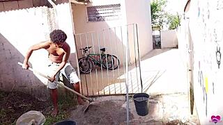 i pay handyman with my tight ass creampie and wild squirt