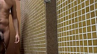 spy catches black brazilian monster cock showering in gym locker