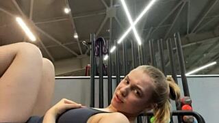 I squirt extreme in gym watching you fuck me hard