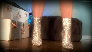 Goddess Boots Sparkle Mesmerizes Slave into Total Femdom Submission