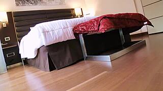 sexy abelia swallows romanian monster cock cum after hard fuck!