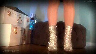 Goddess Boots Sparkle Mesmerizes Slave into Total Femdom Submission