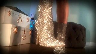 Goddess Boots Sparkle Mesmerizes Slave into Total Femdom Submission