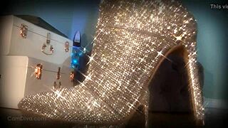 Goddess Boots Sparkle Mesmerizes Slave into Total Femdom Submission