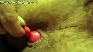 Chubby Slut Plugs Ass with Dildo Before Cum Orgasm