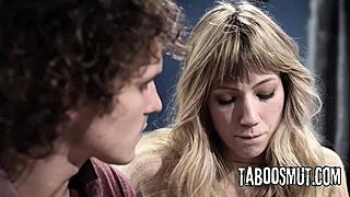 during family meeting, teen stepcousins sneak away for intense hardcore fucking session.