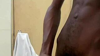 Guy busts huge load in public toilet.