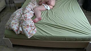 Chubby wife masturbates pussy to orgasm in white panties on cam