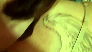 Tattooed brunette wife bent over ass fucked on washing machine