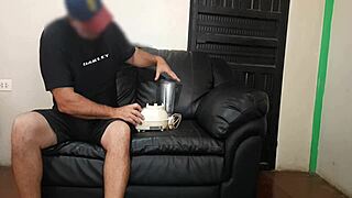 milf sucks off technician's huge cock then rides it wildly