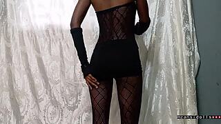 that 18 year old ebony slut gets fucked hard in fishnets part one