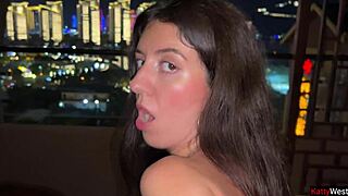 pool girl sneaks stranger to hotel room for quick 3-minute orgasm blowjob on bed