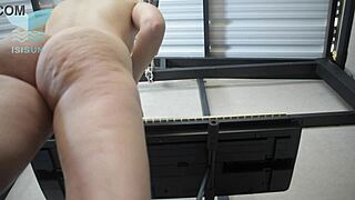 my hot redhead roommate plays piano naked, squirts riding cowgirl orgasm