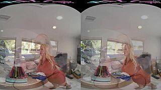 Blonde milf toys up for lazy stepson in VR part 2 😈💦