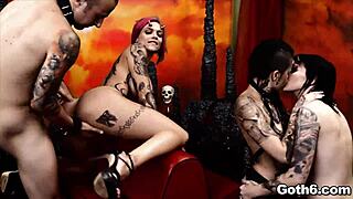 Punk Goth Teens Suck Monster Cocks in Diabolical Bisexual Orgy