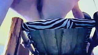 Texas Wife's Shaved Pussy Gets Monster Cock In High Chair Close-Up Fuck