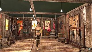 Cute brunette teen slut teases in Fallout 4 fashion 😏🔥👗