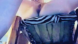 Texas Wife's Shaved Pussy Gets Monster Cock In High Chair Close-Up Fuck