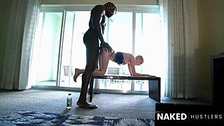 oiled european model with small tits gets huge black cock doggystyle pounding