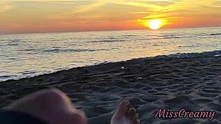 flashed cock to stepdaughter on public beach she jerked cumshot risky