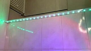 squirting all over her soaked pink leggings