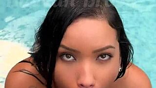 Fucked hot Japanese amateur pussy poolside public creampie in RJ pousada