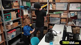 Blonde Officer Ravages Screaming Thief In Rough Office Fuck