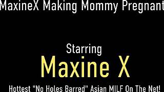 Maxine X Shoves Huge Dildo Deep Into Her Tight Curvy Pussy