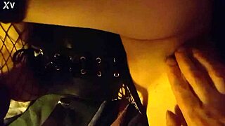 Petite punk frenchie flashes lingerie and masturbates outside?