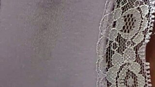 Big panties creampie dirty homemade couple sex closeup