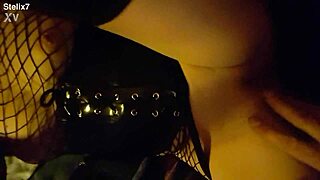 Petite punk frenchie flashes lingerie and masturbates outside?