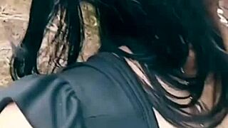 Stranger Pounds Petite Latina Bent Over in Public Outdoors