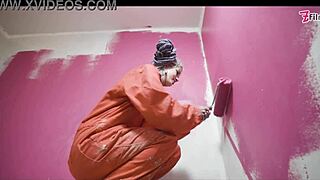 skinny tattooed painter girl horny solo anal toys gape squirt 🔥💦